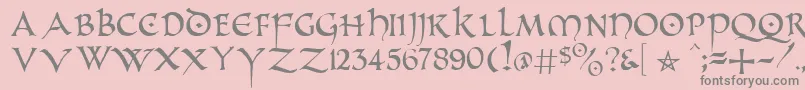 PrUncialAltCaps Font – Gray Fonts on Pink Background