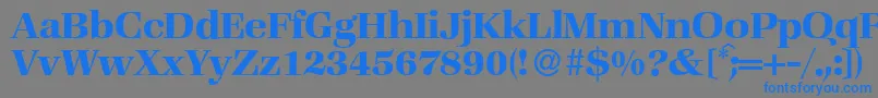 ZabriskiebookBold-Schriftart – Blaue Schriften auf grauem Hintergrund