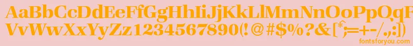 ZabriskiebookBold-Schriftart – Orangefarbene Schriften auf rosa Hintergrund