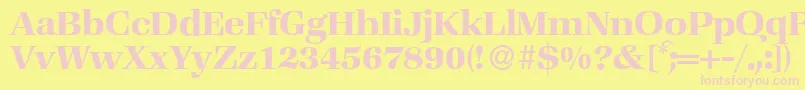 フォントZabriskiebookBold – ピンクのフォント、黄色の背景