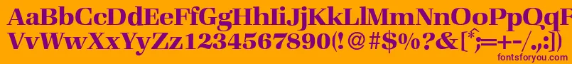 Czcionka ZabriskiebookBold – fioletowe czcionki na pomarańczowym tle