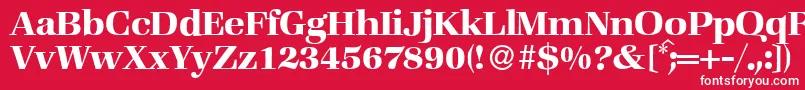 ZabriskiebookBold-fontti – valkoiset fontit punaisella taustalla