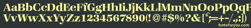 ZabriskiebookBold-fontti – keltaiset fontit mustalla taustalla