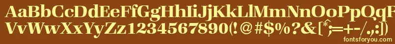 ZabriskiebookBold-fontti – keltaiset fontit ruskealla taustalla
