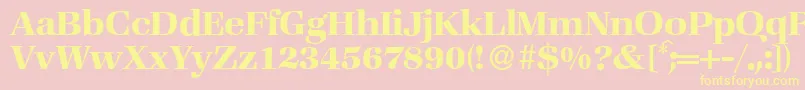 ZabriskiebookBold-Schriftart – Gelbe Schriften auf rosa Hintergrund