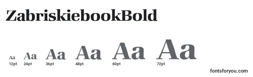 Размеры шрифта ZabriskiebookBold