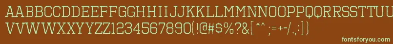 Шрифт OctinVintageBRg – зелёные шрифты на коричневом фоне