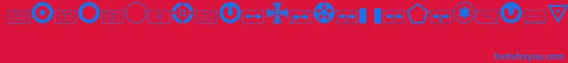 MilitaryidRegular Font – Blue Fonts on Red Background