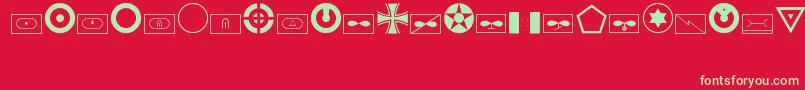 MilitaryidRegular Font – Green Fonts on Red Background