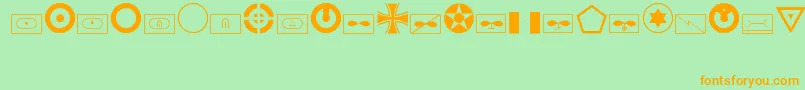 MilitaryidRegular Font – Orange Fonts on Green Background