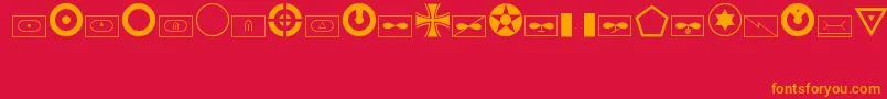 MilitaryidRegular Font – Orange Fonts on Red Background