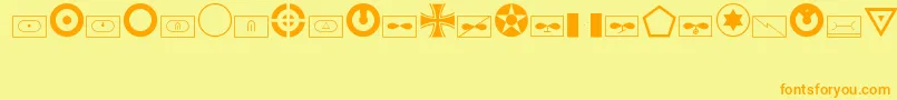 MilitaryidRegular Font – Orange Fonts on Yellow Background