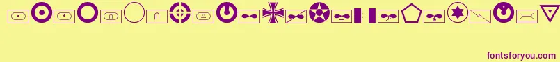 MilitaryidRegular Font – Purple Fonts on Yellow Background