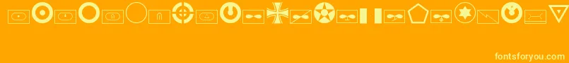 MilitaryidRegular Font – Yellow Fonts on Orange Background