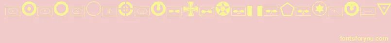 MilitaryidRegular Font – Yellow Fonts on Pink Background