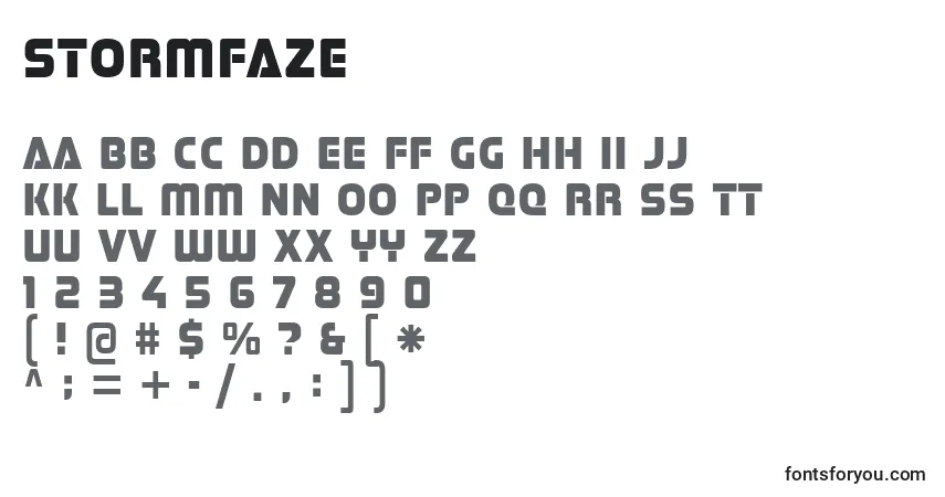Schriftart Stormfaze – Alphabet, Zahlen, spezielle Symbole