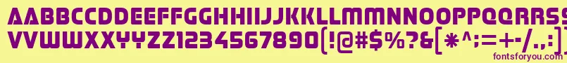 フォントStormfaze – 紫色のフォント、黄色の背景