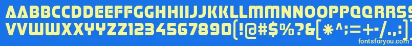 フォントStormfaze – 黄色の文字、青い背景