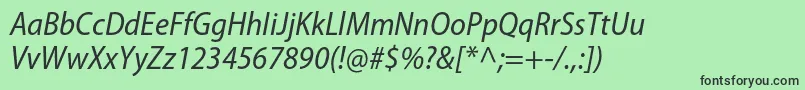 Шрифт MyriadproSemicnit – чёрные шрифты на зелёном фоне