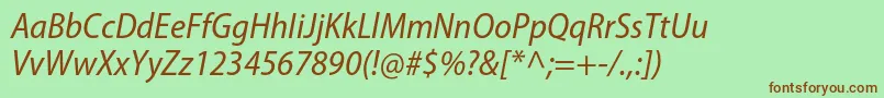 fuente MyriadproSemicnit – Fuentes Marrones Sobre Fondo Verde