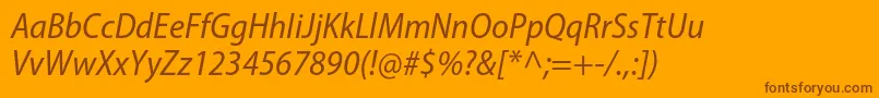 MyriadproSemicnit Font – Brown Fonts on Orange Background