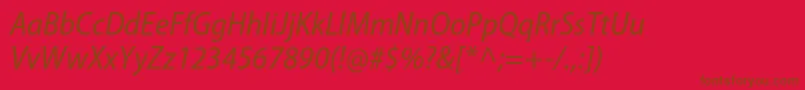 MyriadproSemicnit Font – Brown Fonts on Red Background
