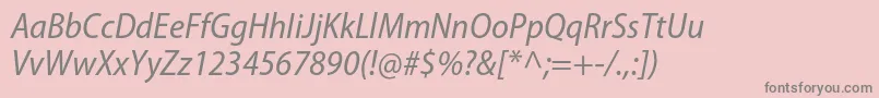 フォントMyriadproSemicnit – ピンクの背景に灰色の文字