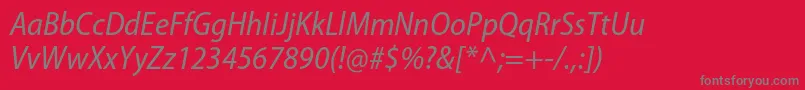 Czcionka MyriadproSemicnit – szare czcionki na czerwonym tle