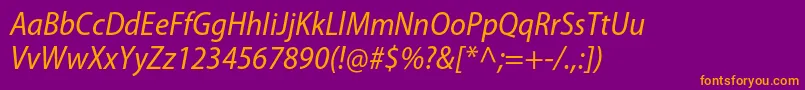 MyriadproSemicnit Font – Orange Fonts on Purple Background