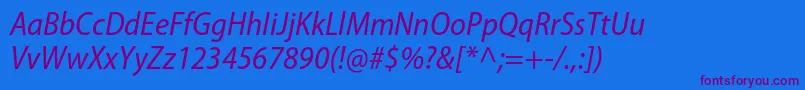 MyriadproSemicnit Font – Purple Fonts on Blue Background