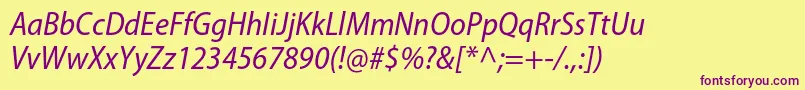 MyriadproSemicnit Font – Purple Fonts on Yellow Background