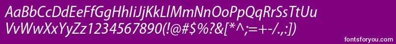 フォントMyriadproSemicnit – 紫の背景に白い文字