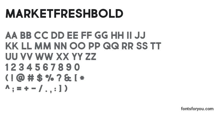 Schriftart MarketFreshBold – Alphabet, Zahlen, spezielle Symbole