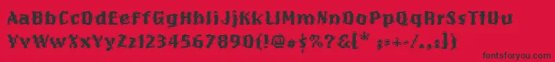 Czcionka OakMarsquake – czarne czcionki na czerwonym tle
