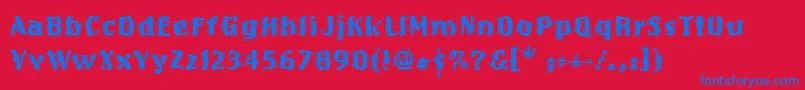 OakMarsquake Font – Blue Fonts on Red Background