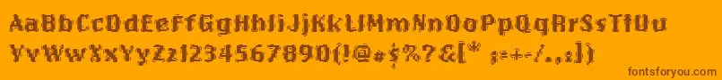 OakMarsquake-Schriftart – Braune Schriften auf orangefarbenem Hintergrund