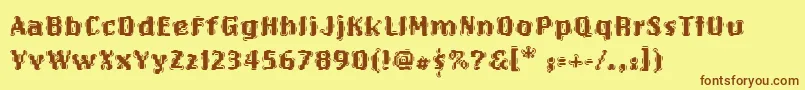 OakMarsquake Font – Brown Fonts on Yellow Background