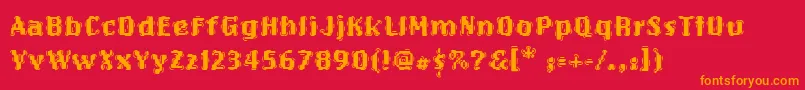 OakMarsquake Font – Orange Fonts on Red Background