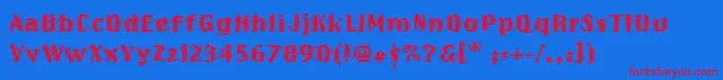 OakMarsquake Font – Red Fonts on Blue Background