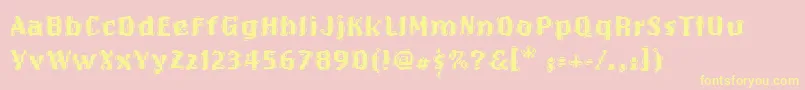 OakMarsquake-Schriftart – Gelbe Schriften auf rosa Hintergrund