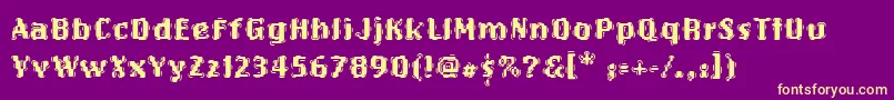 OakMarsquake Font – Yellow Fonts on Purple Background