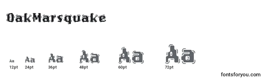 OakMarsquake Font Sizes