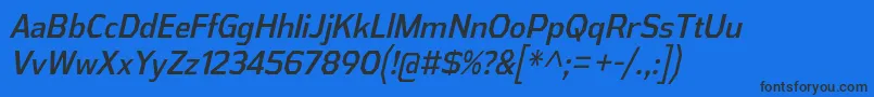 AthabascaCdIt Font – Black Fonts on Blue Background