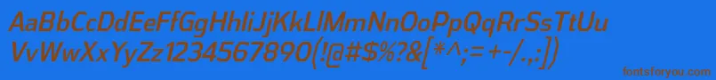 AthabascaCdIt Font – Brown Fonts on Blue Background