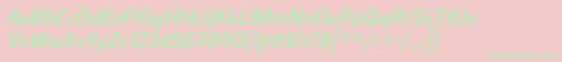 AthabascaCdIt Font – Green Fonts on Pink Background