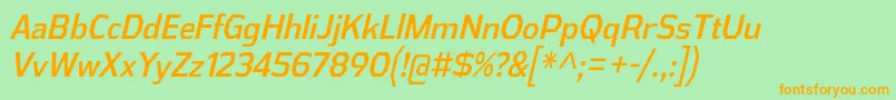 AthabascaCdIt-Schriftart – Orangefarbene Schriften auf grünem Hintergrund