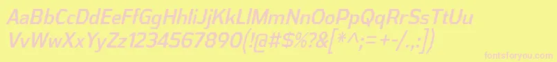 AthabascaCdIt Font – Pink Fonts on Yellow Background