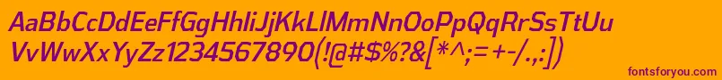 AthabascaCdIt Font – Purple Fonts on Orange Background