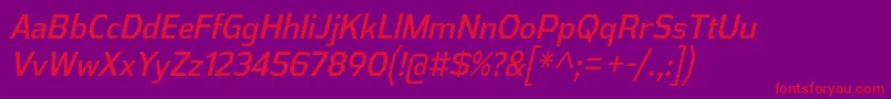 AthabascaCdIt Font – Red Fonts on Purple Background