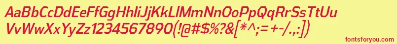 AthabascaCdIt Font – Red Fonts on Yellow Background